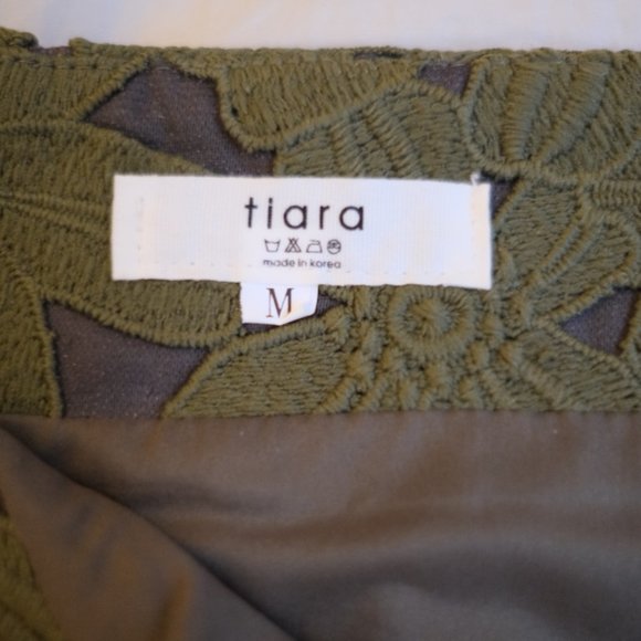 Lace Midi Pencil Skirt - Khaki Size S - Picture 6 of 9